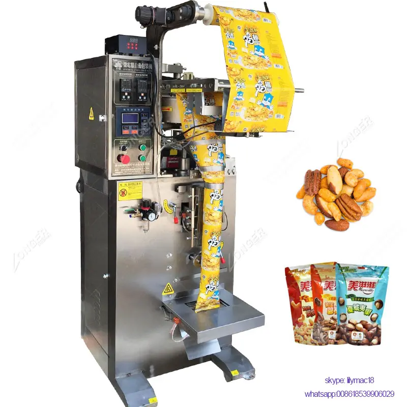 سعر المصنع التلقائي الصغيرة يضع آلة تغليف رقائق البطاطس مع النيتروجين