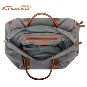 KAUKKO Custom Large Capacity Casual Canvas Luggage Handbag Messenger Travel Organizer Bag Set