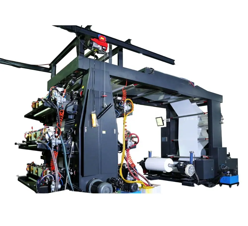 4 색 부직포 Flexo 인쇄 기계 비 짠 롤 롤 쇼핑 가방 인쇄 기계
