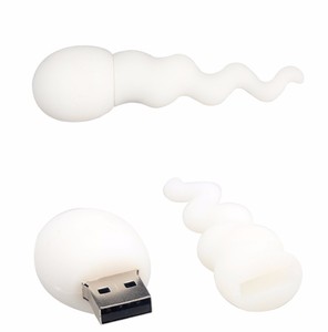 Phim hoạt hình tinh trùng hình dạng USB Flash Drive 1GB Trắng Memory Stick với Funny desige Quà Tặng - Product Image 2