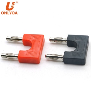4mm Banana <strong>Plug</strong> Copper Nickel Plated <strong>Double</strong> Row Two Joint Anti-short / <strong>Double</strong> Row Two <strong>Adapter</strong> U Type Parallel <strong>Plug</strong> - Product Image 5