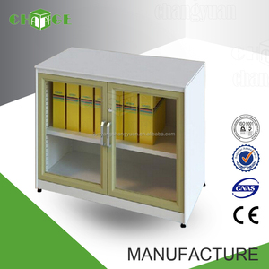 Muebles de sala blanca moderna librero con puerta de vidrio - Product Image 2