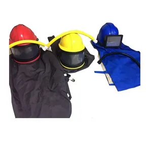 Segurança areia jateamento capacete proteção sandblaster capa blaster máscara