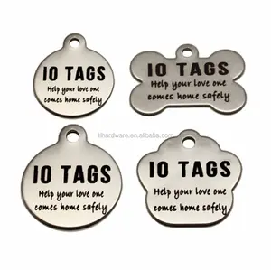 Fábrica atacado zinco liga cão pata tag aço inoxidável gato tag personalizado Pet Dog ID Metal Tag Com Gravura Logotipo