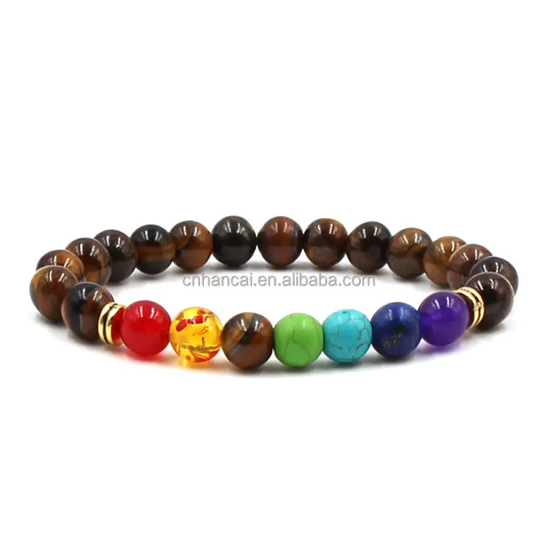 7 Chakra Healing Beaded Bracelet Natural Lava Stone Beads Bracelet For Women Reiki Prayer Fashion Jewelry 10 Colors