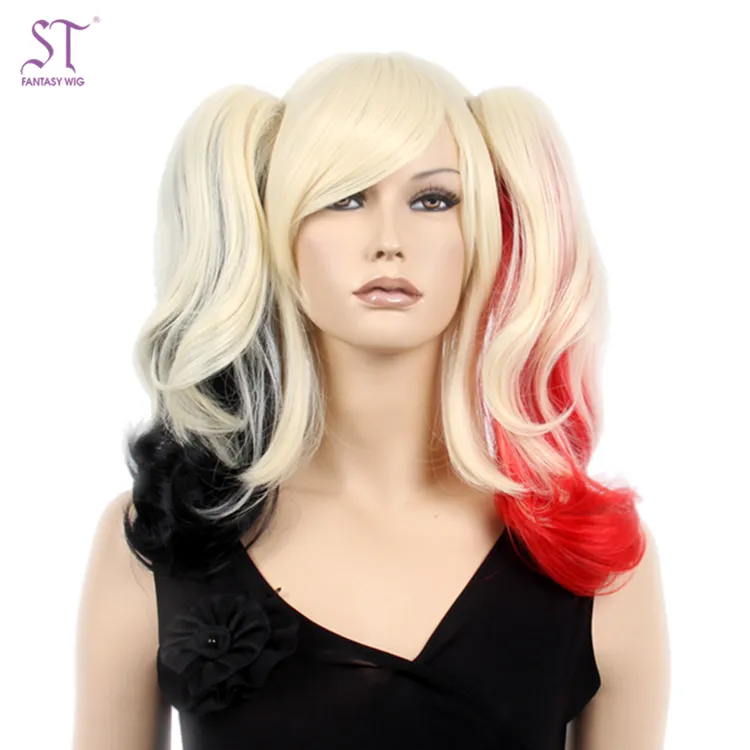 Suicide Squad Harley Quinn Wig Pelucas Cosplay Party Wig