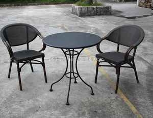 Sillas de comedor al aire libre Precio de fábrica Malla Bistro Set Aluminio Barato Bambú Sillas de comedor - Product Image 2