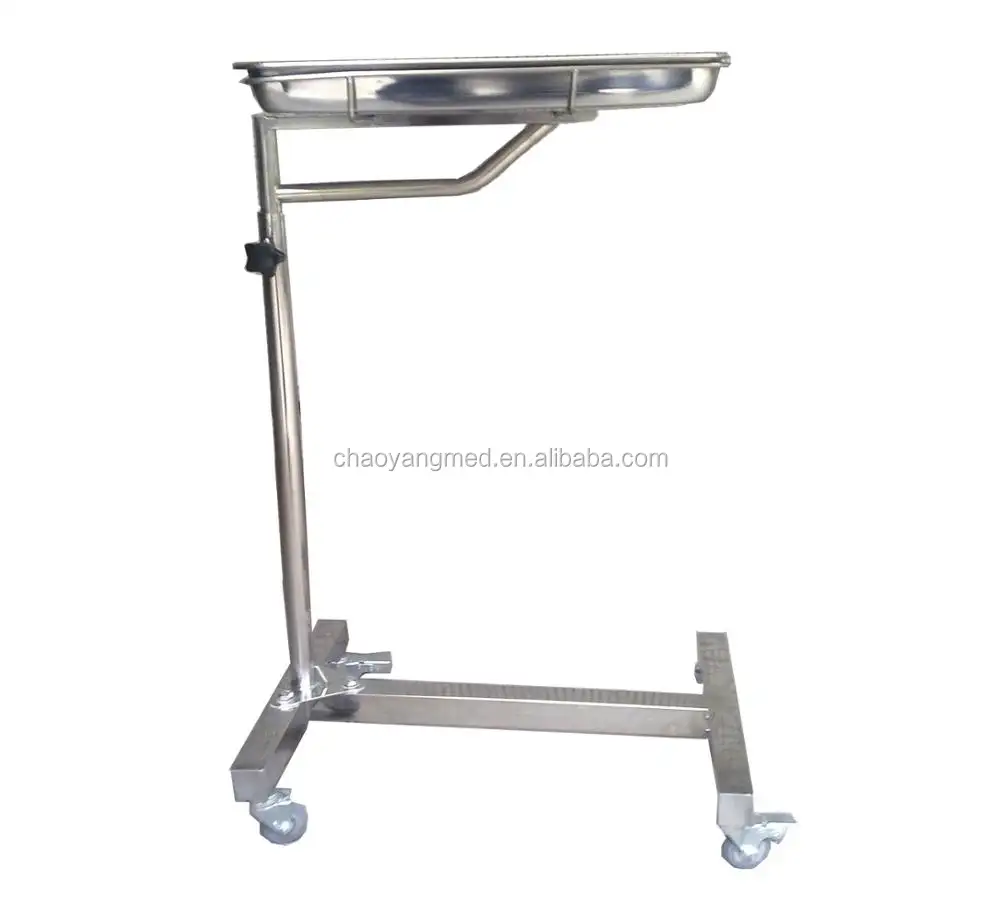 医療機器トロリーを保持するための病院手術室医療用ステンレス鋼手術トレイ可動テーブル