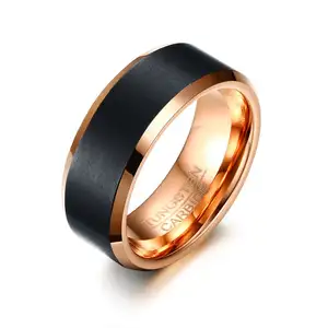 2021 OBE全新到货珠宝时尚高品质8毫米戒指宽钨黑硬质合金戒指男士