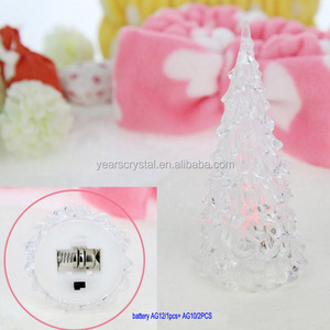 Năm tinh thể acrylic Cây giáng sinh nhỏ giá rẻ nhất acrylic tinh thể Cây giáng sinh với ánh sáng <span class=keywords><strong>Led</strong></span> 7 màu sắc thay đổi bán buôn - Product Image 3