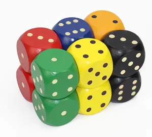 wooden cube 16mm 20mm 25mm 30mm 36mm 40mm 50mm 80mm 90mm multicolor 6 sided round corner with dot board game custom wooden dice