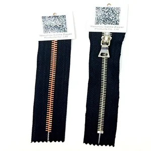 All kinds of fancy magnetic metal zipper long chain for hand bags scrunchies zipper