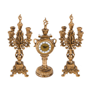 Bộ Đồng Hồ Cổ Trang Trí Bằng Nhựa Mạ Vàng ZF919BK - Product Image 1