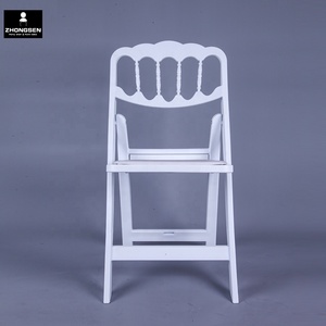 Chaises Pliantes Napoléon en Plastique Résine Blanche pour Jardin Événement Mariage Dining Party - Product Image 1