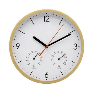 10 дюймов изготовленный на заказ современный генераторная установка настенные часы с температуры и влажности черный круглый дешевый пластик часы