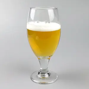 Lead送料Short幹チューリップビールガラス/ハンドルなしビールガラスカップ/ガラスビールタンブラー
