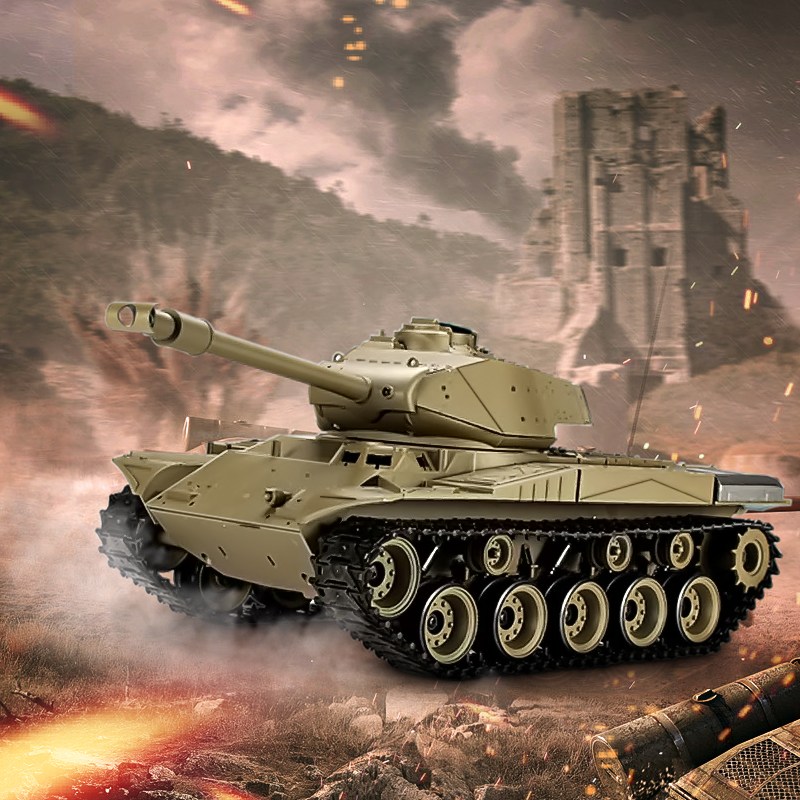 Heng Dài 3839-1 2.4G 1/16 Chúng Tôi M41A3 Walker Bulldog Ánh Sáng Tank RC Xe Tăng Chiến Đấu 1 8 Quy Mô RC Xe Tăng