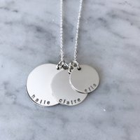 Sapphire — bijoux simples en or 14 K, pendentif avec lettres nom, Double face, disque, breloque pour femmes, type de bijoux Initial, vente en gros