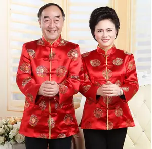 Chinese Traditionele Kleding Jas Voor Mannen En Vrouwen Jassen Lange Mouw Kleding Paar Tang Pak Voor Verkoop