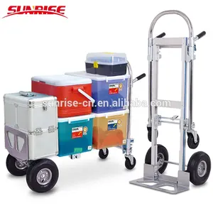 Chariot à main télescopique pliable et multifonction, certifié CE, en Aluminium