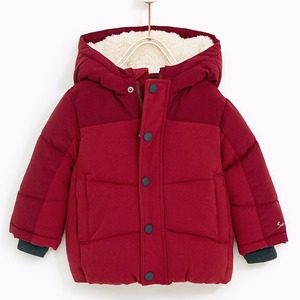 2025 Thermo Goose Down Manteau d'hiver avec fermeture à glissière Tissu en laine à motif solide - Product Image 1