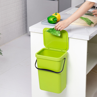 Cucina di casa portatile 12L parete quadrato montato compost bin con coperchio