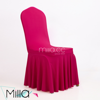 Housse de chaise de banquet de mariage en spandex blanc en gros avec jupe
