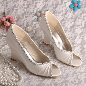 (22 Colori) <span class=keywords><strong>Eleganti</strong></span> Scarpe da Donna con Tacco a Zeppa Bianche - Product Image 3
