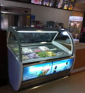 12 chảo icecream tủ đông/4ft kem hiển thị tủ lạnh/12 insets ý gelato hiển thị showcase tủ quạt làm mát