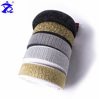 En stock En Gros Couleur Or Et Argent Plat Haute Élastique de Ruban De Corde