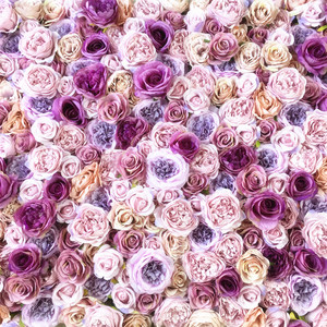 SPR <span class=keywords><strong>livraison</strong></span> <span class=keywords><strong>gratuite</strong></span> 24 pièces/ensemble blanc violet Ombre Occasion de mariage artificielle Rose fleur mur toile de fond ventes d'usine - Product Image 3