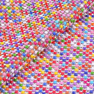 45*120cm Mix Color Hotfix Rhinestones Fabric Trim Glass Mesh Resin Crystal Appliques Strass Banding for DIY Clothes Jewelry