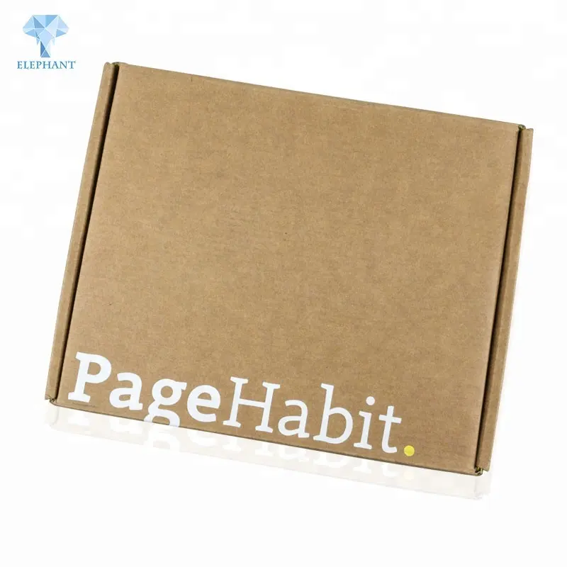 Caja de embalaje de papel de paquete plano impreso con logotipo personalizado, caja de correo de envío de cartón corrugado, troquelado, plegable, Kraft