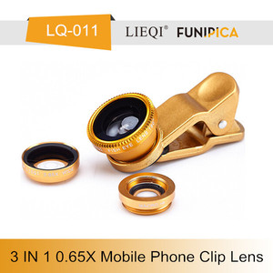 Universal kit de lentes, 0.65x gran angular ojo de pez macro teléfono celular lente de la cámara para smartphones - Product Image 2