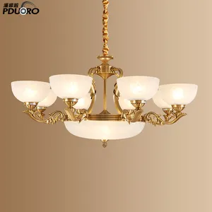 American mid sized brass Good Price Modern Hotel Living Room Luxury Iron Pendant Light Art Glass Chandelier Lighting