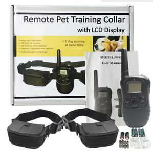 blue screen 300M LCD 100LV 300 Yard Level Electric Shock Vibration Remote Anti Bark Pet Dog Training <strong>collar</strong> <strong>998d</strong>
