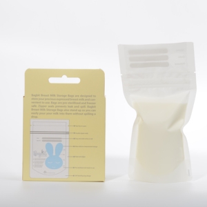 Sac de stockage de <span class=keywords><strong>lait</strong></span> <span class=keywords><strong>maternel</strong></span> en plastique PET personnalisé Pochette debout à fermeture éclair avec barrière Emballage de type PE avec logo personnalisé - Product Image 2