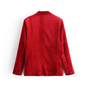 Custom Fashion Winter <strong>Ladies</strong> Single Button <strong>Velvet</strong> Blazer <strong>Jacket</strong> for Women - Product Image 6