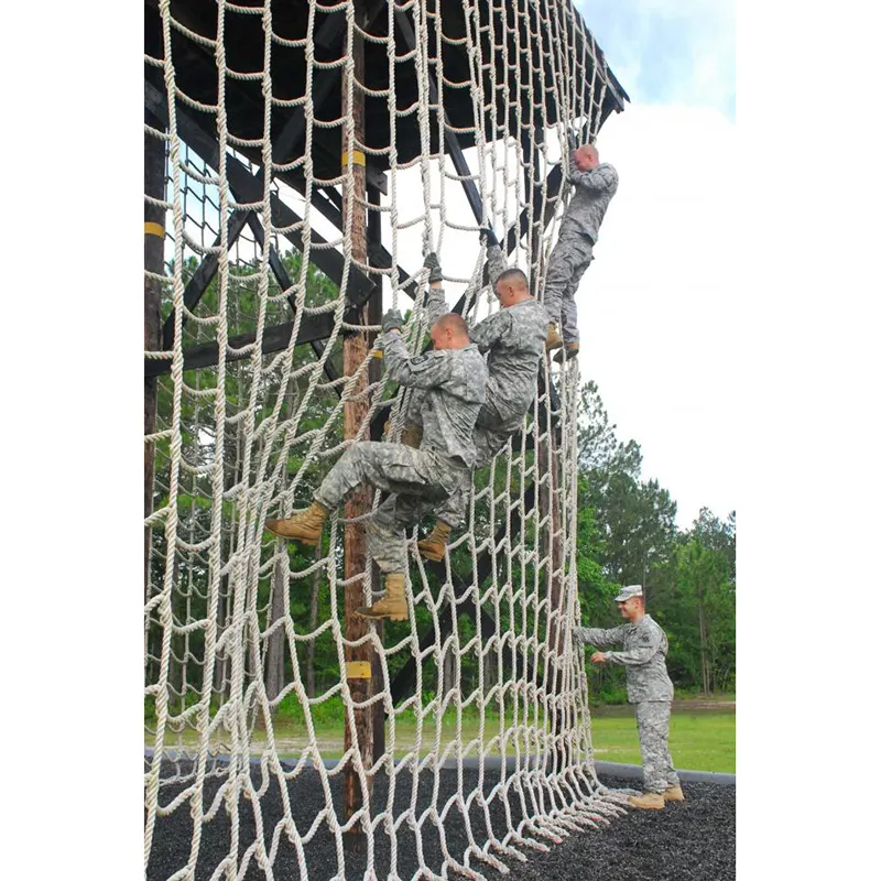 White rope high quality obstacle cargo climbing playground climbing net