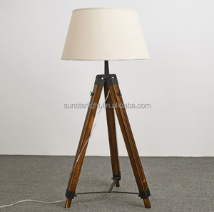 Trípode de madera para iluminación del hogar, lámpara de <span class=keywords><strong>Pie</strong></span> ajustable sólida, con certificado Ce, para decoración del hogar - Product Image 4