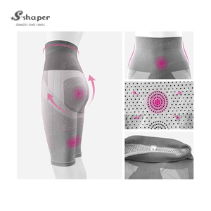 <span class=keywords><strong>Short</strong></span> <span class=keywords><strong>de</strong></span> <span class=keywords><strong>compression</strong></span> taille haute S-SHAPER pour <span class=keywords><strong>femme</strong></span> en tissu <span class=keywords><strong>de</strong></span> bambou tourmaline avec contrôle du ventre sans couture - Product Image 5