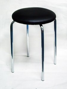 White seat round folding metal <b>step</b> stool - Product Image 4