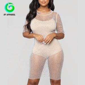 Floerns las mujeres ver <span class=keywords><strong>a</strong></span> través de <span class=keywords><strong>la</strong></span> noche niveles pura vestido de malla - Product Image 2