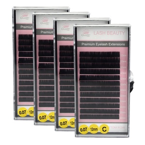 Ensemble d'extension de cils synthétiques fait à <span class=keywords><strong>la</strong></span> main 0.03 0.05 0.07 volume en vrac cils individuels coréen PBT coloré épais 15mm 17mm - Product Image 6