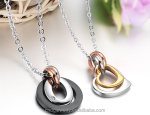 Collar de corazón para enamorados, colgante de acero de titanio, joyería líder de moda - Product Image 6