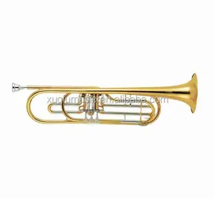 Professional Bb Key Gold Lacquer Bass Trumpet Of Price XTR018