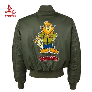 Vendita calda tom cat cartoon patches custom bomber giacca per gli uomini