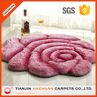 3D Seiden blume Rose Form Polyester zottelige Teppiche