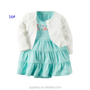 12.2 estilo encantador 2 unids mono del bebé que arropan La Rebeca vestido del bebé 100% algodón ropa de los cabritos sets - Product Image 5