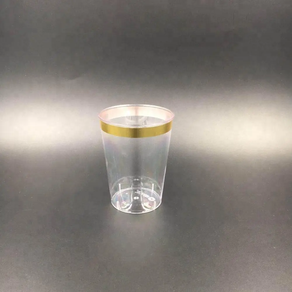 300ml plastic gold rim disposable cup manufacturer
